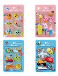 ColorXyou Blister da 6 Gommine in Soggetti Assortiti