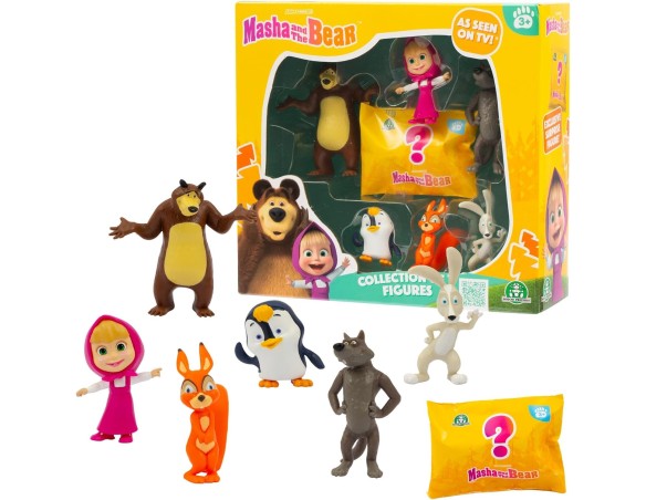 Giochi Preziosi Masha E Orso - Set Composto Da 6 Personaggi Della Famosa Serie Tv Alti dai 5 Ai 7 Cm Ed 1 Esclusivo A Sorpresa,
