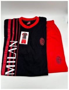 Milan | PIGIAMA SQUADRA MILAN COTONE ESTIVO CORTO RAGAZZO...