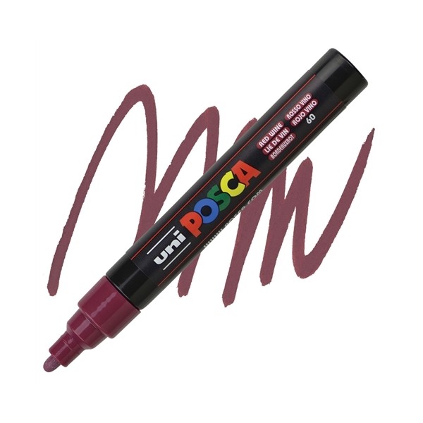 PENNARELLO UNI POSCA MM.2,5 ROSSO VINO 5...