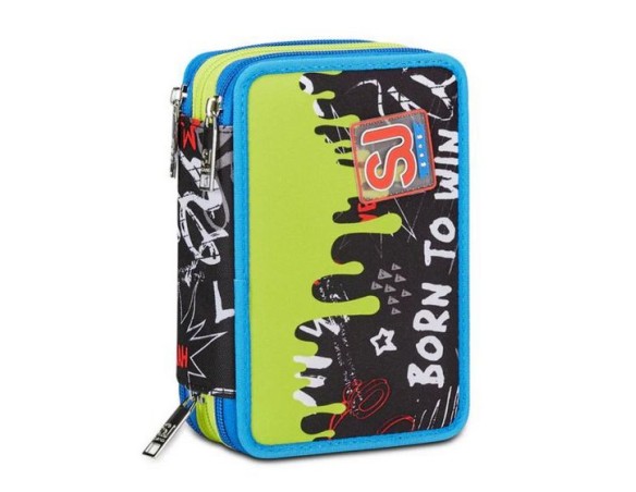Astuccio scuola 3 zip SJ Born To Fun