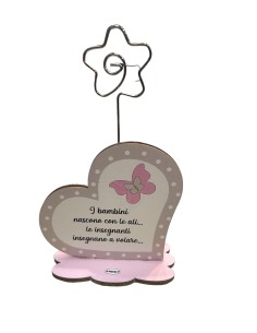 Maestra | Angelo Portafoto con supporto fiore cuore...