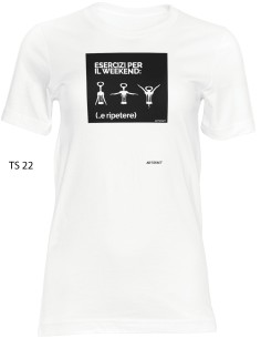 T shirt esercizi per il weekend e ripetere