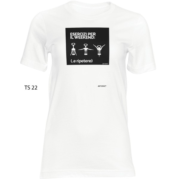 T shirt esercizi per il weekend e ripetere
