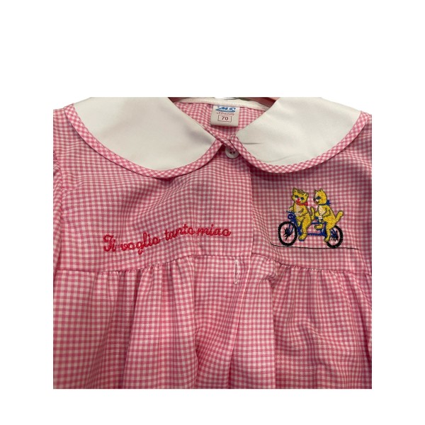 GREMBIULE ® ASILO FEMMINUCCIA QUADRETTATO ROSA...