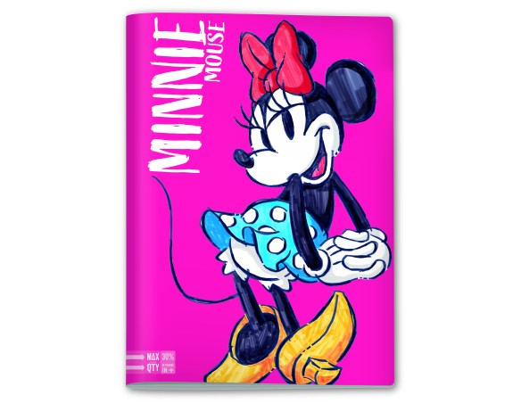 Quaderno a4 maxi rigatura rigo a prima e seconda elementare 96 pagine piu' copertina minnie