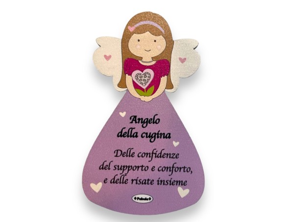 Magnete Angelo calamita Della Cugina In Legno Naturale 8cm spess4mm FABULA