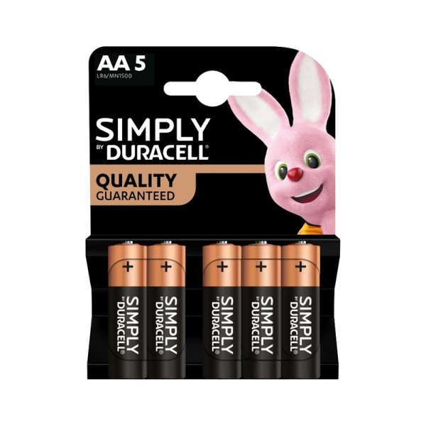 PILE Duracell Simply AA Stilo Blister 5pz