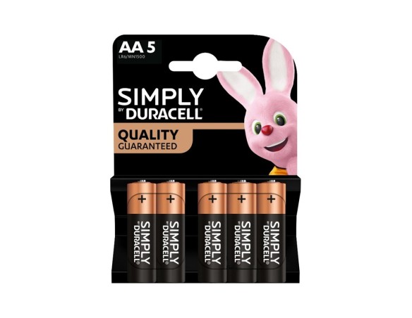 PILE Duracell Simply AA Stilo Blister 5pz