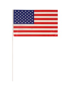 Bandiera Stati uniti d'america USA in PVC a mano con asta...