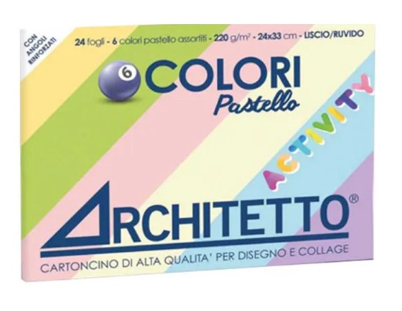 Blocco ALBUM colorato ACTIVITY COLORI PASTELLO tinta unita  24×33 220G