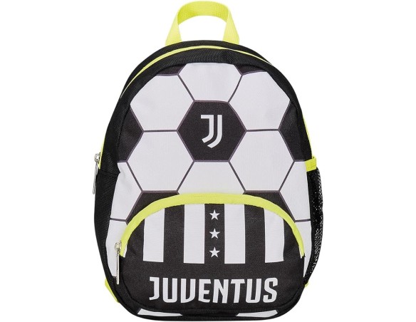 Juventus | Seven Zaino Asilo Small, F.C. JUVENTUS Calcio, Nero Bianco - Tasche Laterali Porta Borraccia, Tasca Frontale, Zainet