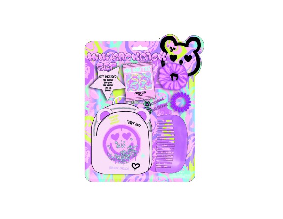 Portachiavi per zaino spirale elastici e fasce per capelli pettine - Mini Backpack set tri-coastal