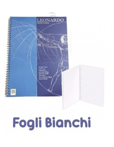 Album Blocco Leonardo Architetto Spiralato 40 Fogli Bianchi