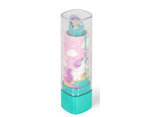 Legami - Gomma Xoxo, Lipstick, Gomma Profumata, Diametro 2 cm, Tema Unicorn Unicorno Gomma a Forma di Rossetto