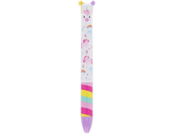 Legami - Penna Click&Clack a Due Colori, Inchiostro Viola e Rosa, Penna a Scatto, Ideale per Scuola Ufficio Casa, Simpatica Pen