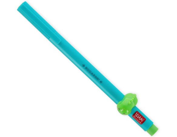 Legami - Penna Gel con Animaletto Decorativo - Lovely Friends, Evita il Rotolamento, Inchiostro Verde, Animaletto Rimovibile e 