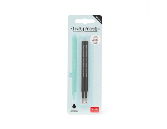Refill Penne NON cancellabili Legami Gel Lovely Friends 2pz - Black Nero