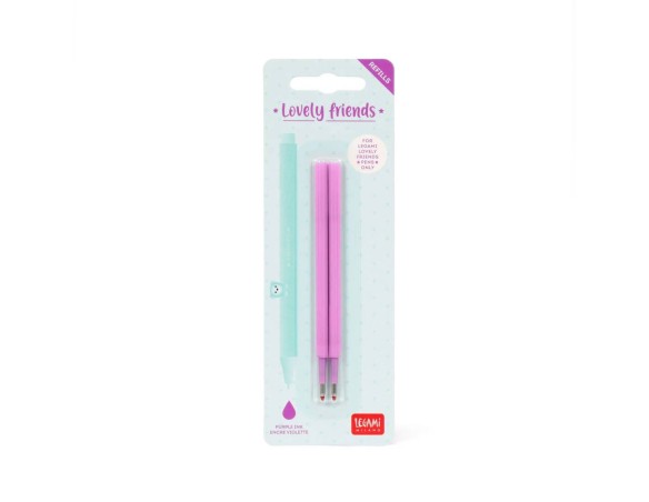 Refill Penne NON cancellabili Legami Gel Lovely Friends 2pz - Purple Viola