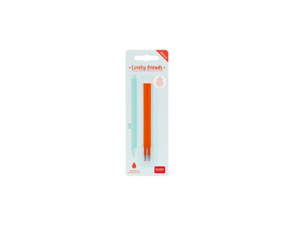 Refill Penne NON cancellabili Legami Gel Lovely Friends 2pz - Orange Arancione