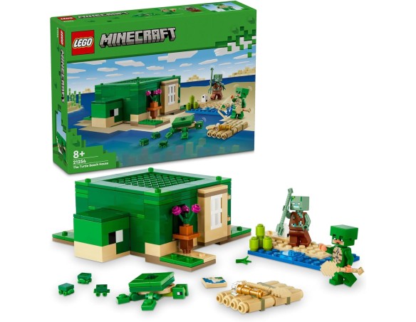 LEGO Minecraft Beach House della Tartaruga, Modellino di Casa Giocattolo da Costruire, Gioco per Bambini e Bambine da 8 Anni in
