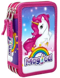 Unicorno | Astuccio Unicorno 3 scomparti per bambini, per...