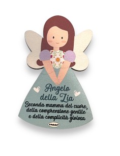 Magnete Angelo calamita Della Zia In Legno Naturale 8cm...