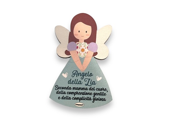 Magnete Angelo calamita Della Zia In Legno Naturale 8cm spess4mm