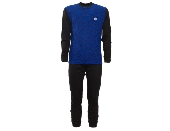 Inter | PIGIAMA LUNGO IN COTONE BAMBINO RAGAZZO INTER UFFICIALE 2055 nero o blu 12-14-16 anni