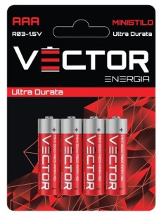 Pile ultra durata mini stilo blister da 4 pile vector