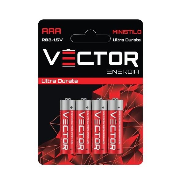 Pile ultra durata mini stilo blister da 4 pile...