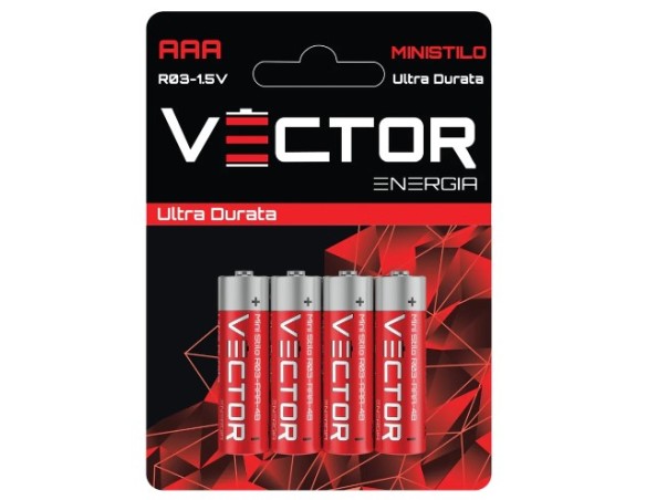 Pile ultra durata mini stilo blister da 4 pile vector
