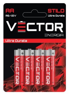 Pile ultra durata stilo blister da 4 pile vector