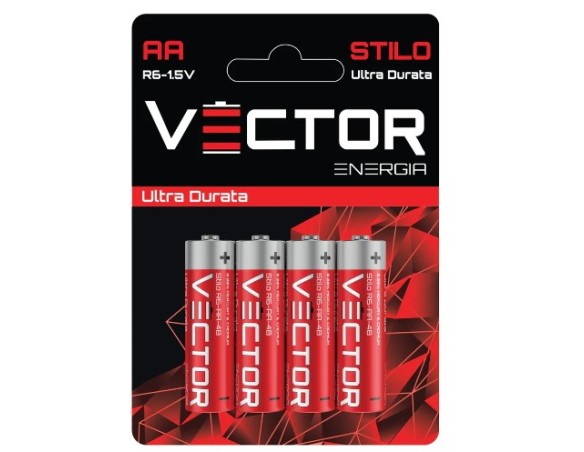 Pile ultra durata stilo blister da 4 pile vector