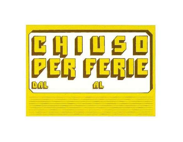 Cartello in cartoncino 'chiuso per ferie' 23x32cm - 315/6