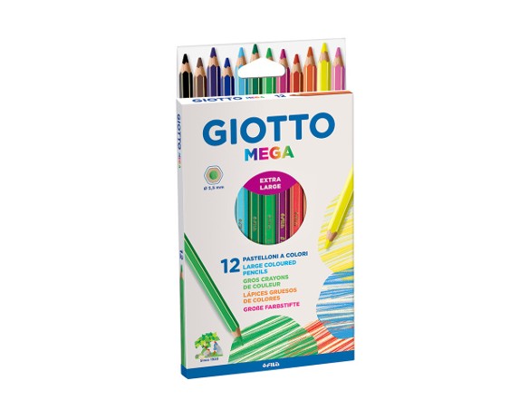 COLORI PASTELLONI GIOTTO MEGA ESAGONALI 5.5 MM  DA 12