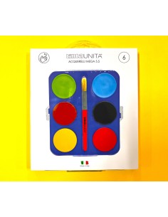 Confezione di Acquerelli da 6 colori maxi con Pennello -...