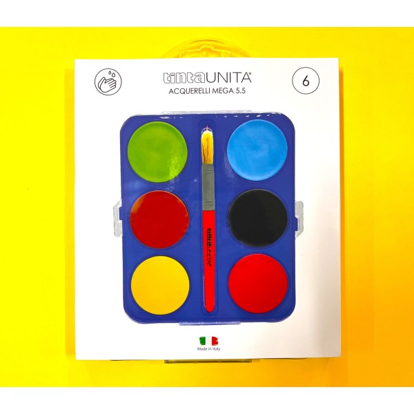 Confezione di Acquerelli da 6 colori maxi con...
