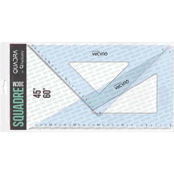 COPPIA SQUADRE SQUADRA TOPQ 32CM 60 ° + 45 °