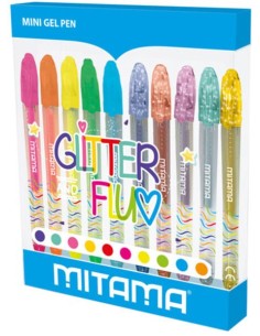 MITAMA - Mini Penne Gel Glitter E Neon Blister 10 Pz. -...