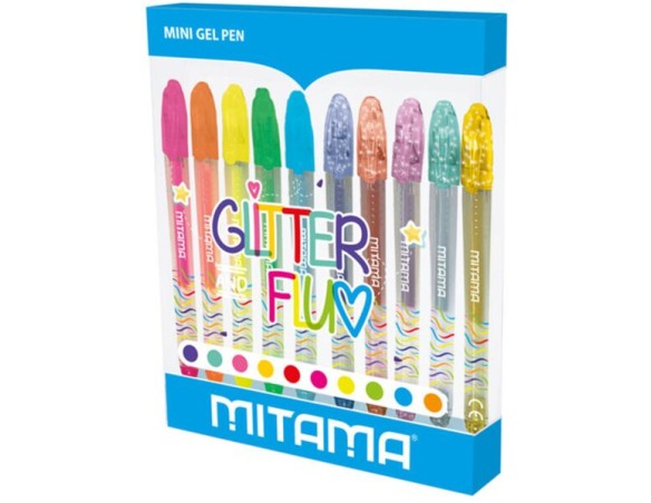 MITAMA - Mini Penne Gel Glitter E Neon Blister 10 Pz. - MT-62569