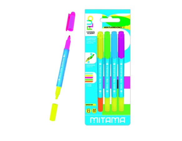 Mitama | Evidenziatori doppio colore fluo twice 4pz
