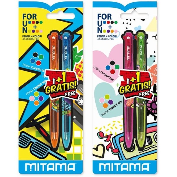 Mitama | Penna 4 Colori Trendy 2 pz MITAMA