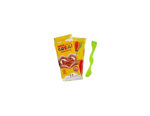 Pasta das da modellare in 2 buste da 250gr + Spatola colore Terracotta Das