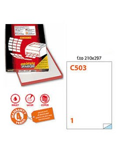 RISMA ETICHETTE AUTOADESIVE SENZA MARGINE 210 X 297 100 PZ