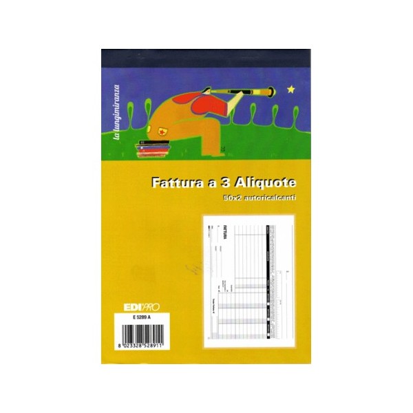 EDIPRO - E5289A - Blocco fattura 3 aliquote...
