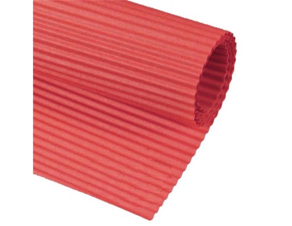 CARTONCINO ONDULATO CANNETE' CM. 50 X 70 COLORE ROSSO (COLORE ROSSO)