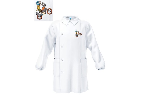 GREMBIULE SIGGI ® ASILO MASCHIETTO QUADRETTATO BIANCO BAMBINO 4039 DALLA 2 ALLA 7 ANNI