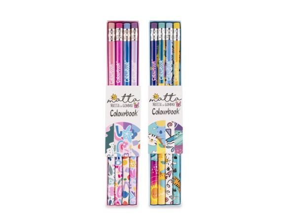 Set 4 matite con gomma – Matta colourbook