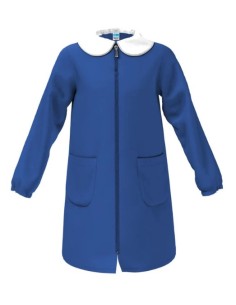 Grembiule con zip cerniera scuola elementare blu bambina...